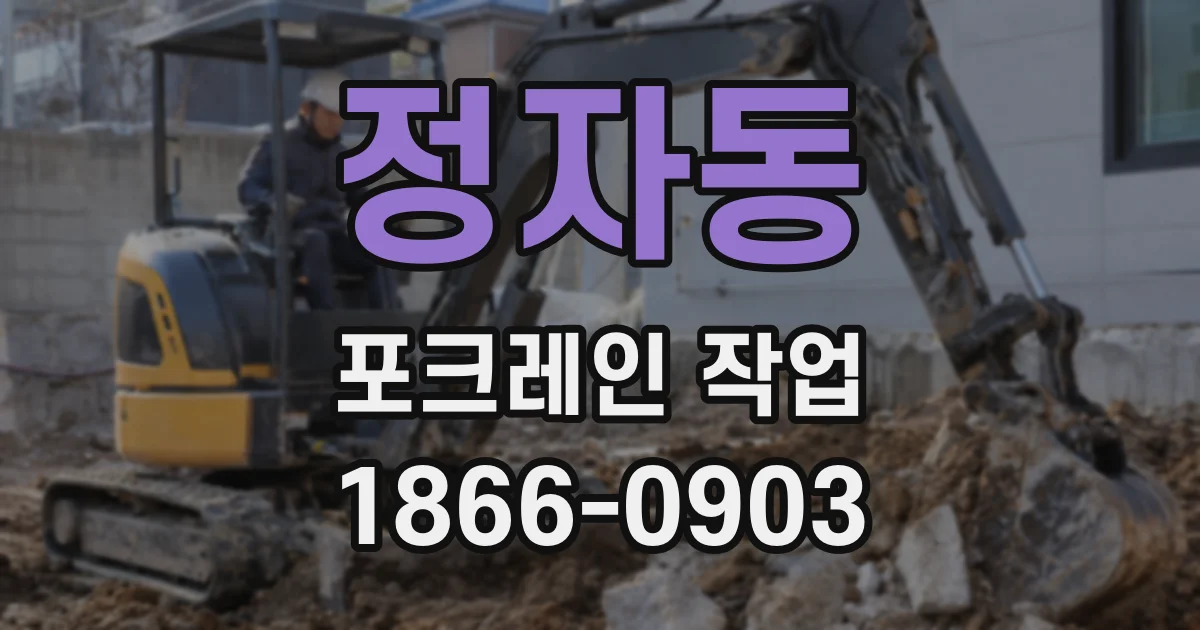 정자동 포크레인 작업