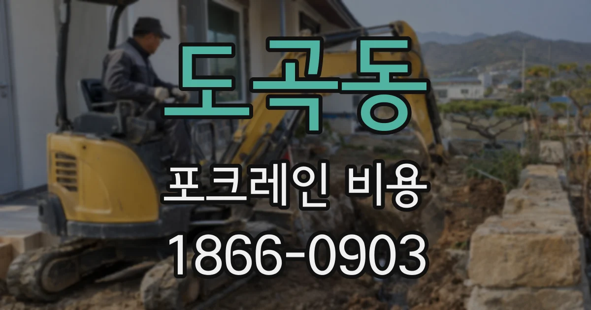 도곡동 포크레인 비용