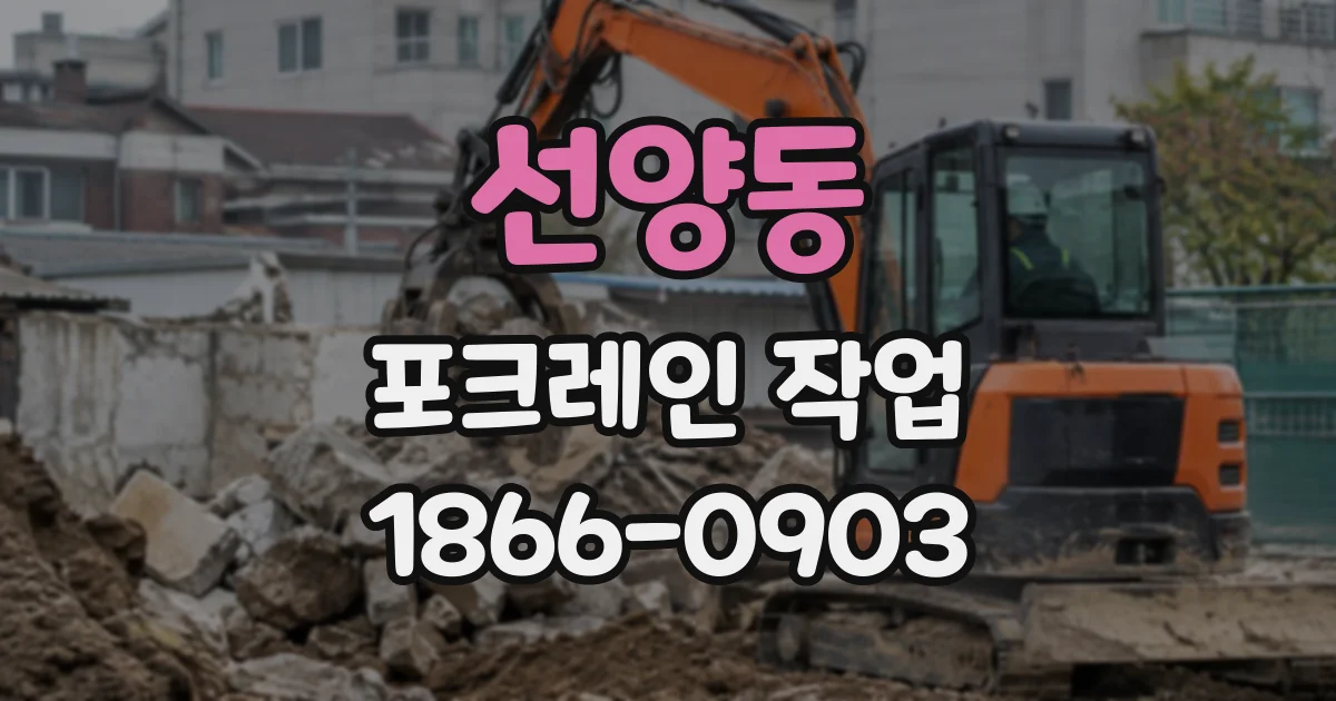 선양동 포크레인작업