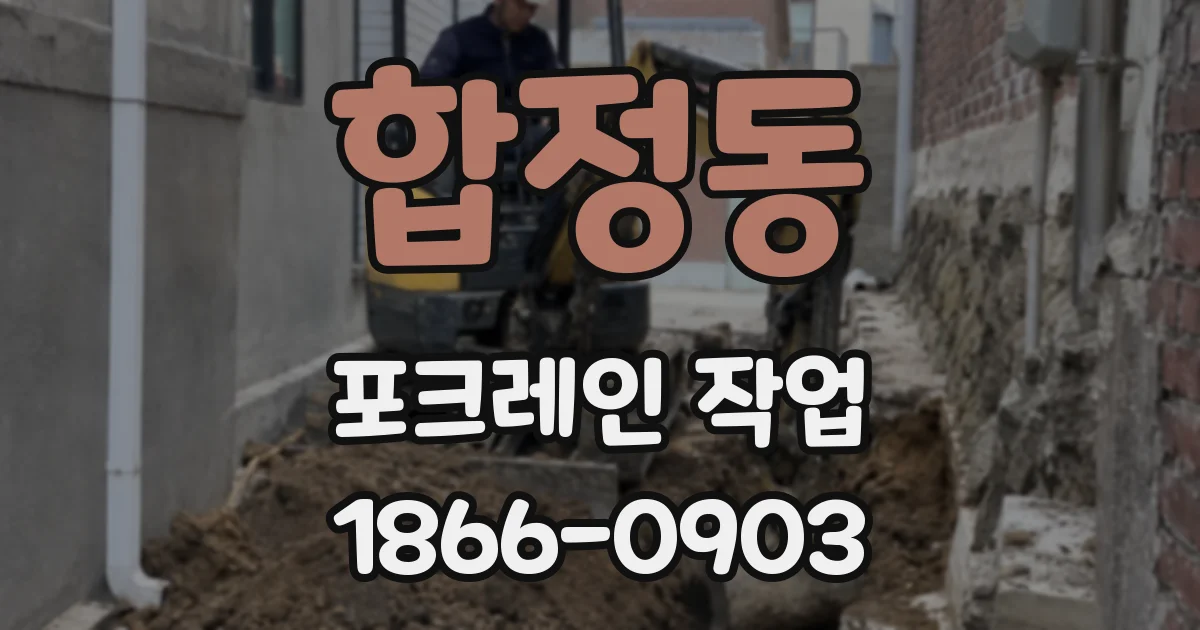 합정동 포크레인 작업