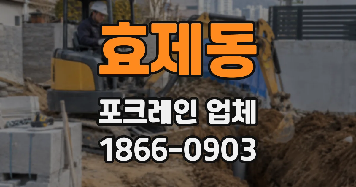 효제동 포크레인 업체