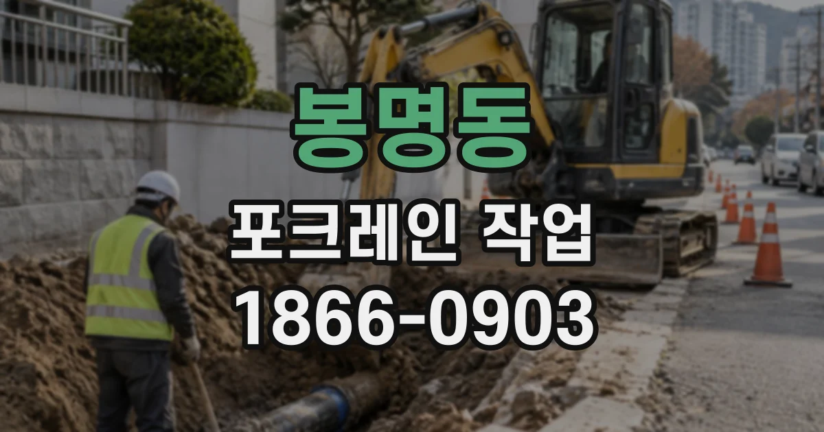 봉명동 포크레인작업