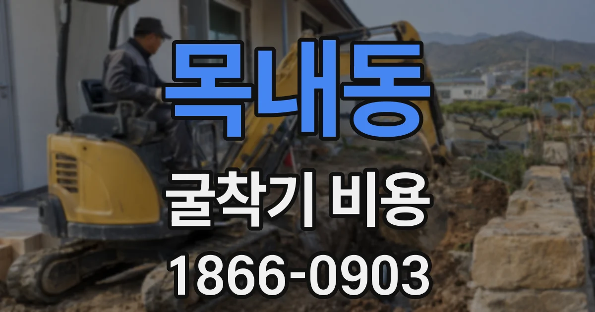 목내동 굴착기 비용