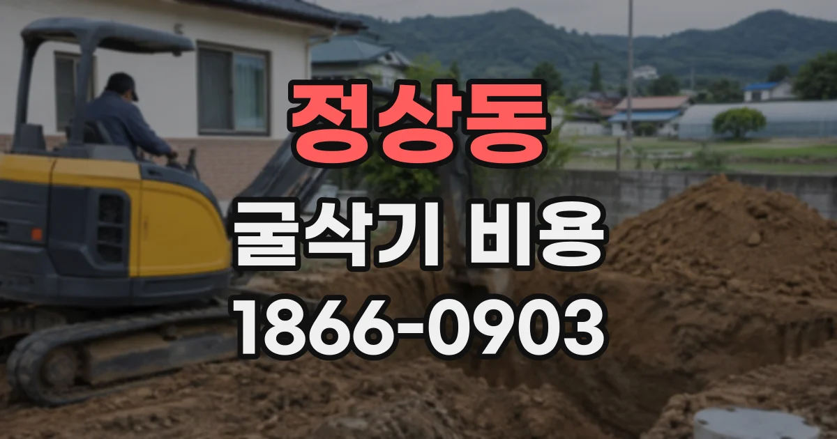 정상동 굴삭기비용