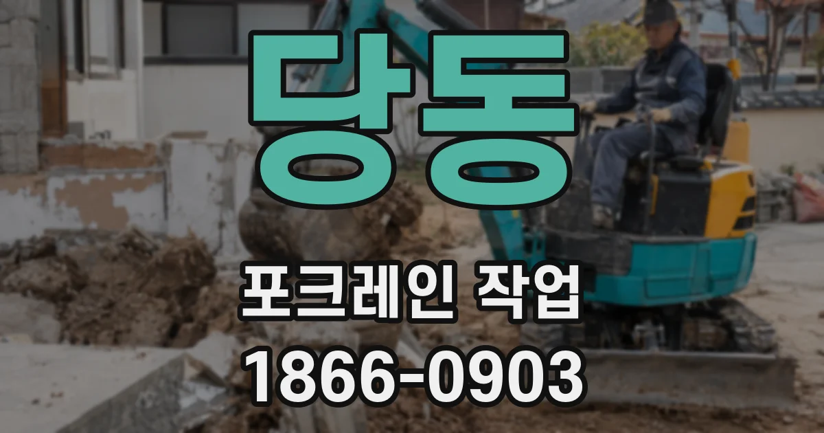 당동 포크레인 작업