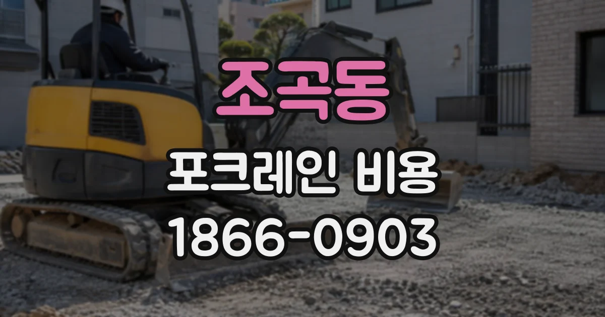 조곡동 포크레인비용