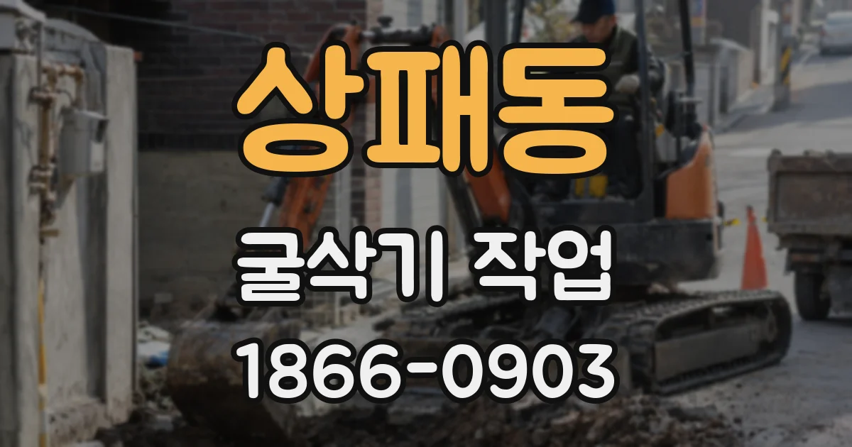 상패동 굴삭기 작업