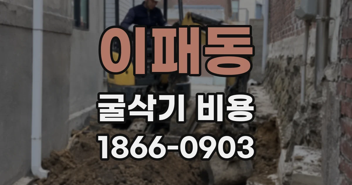 이패동 굴삭기 비용