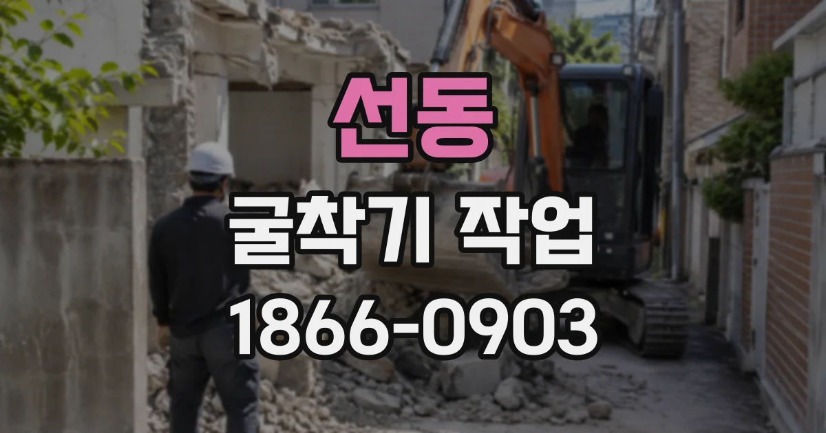 선동 굴착기작업