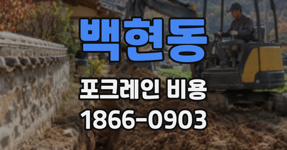 백현동 포크레인 비용