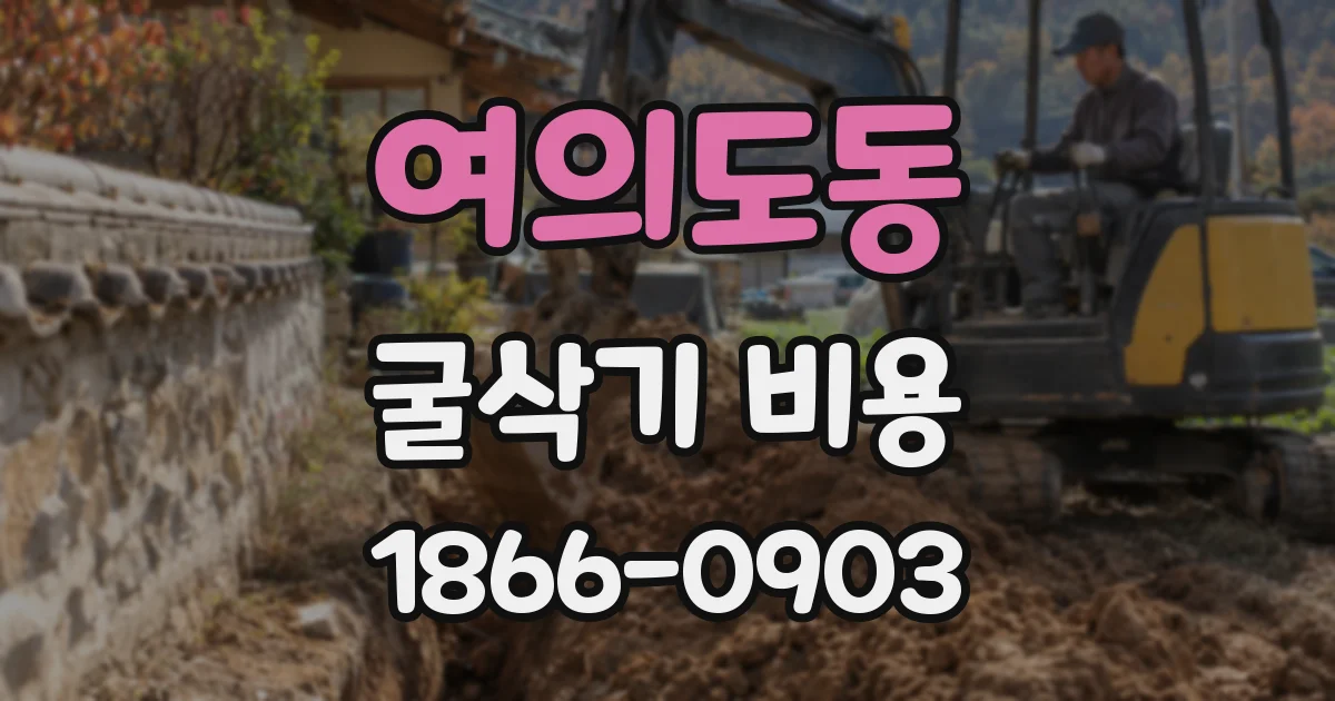 여의도동 굴삭기 비용