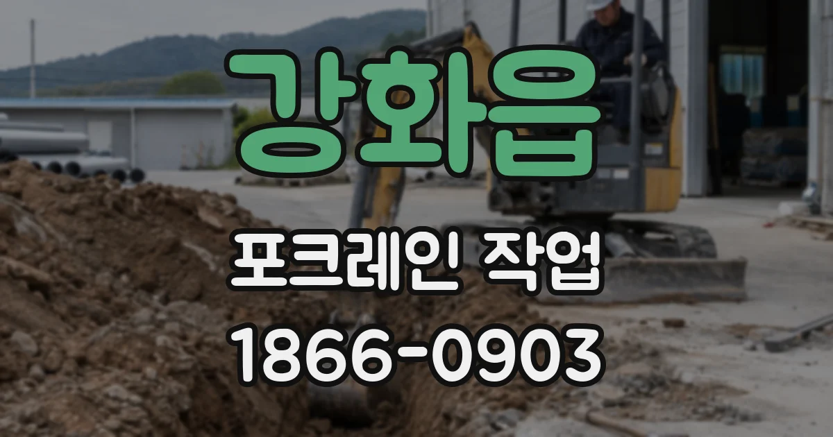 강화읍 포크레인 작업