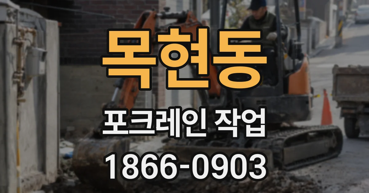 목현동 포크레인 작업