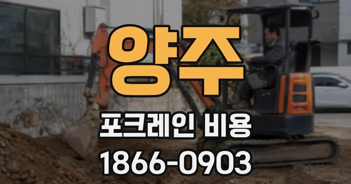 양주 포크레인 비용
