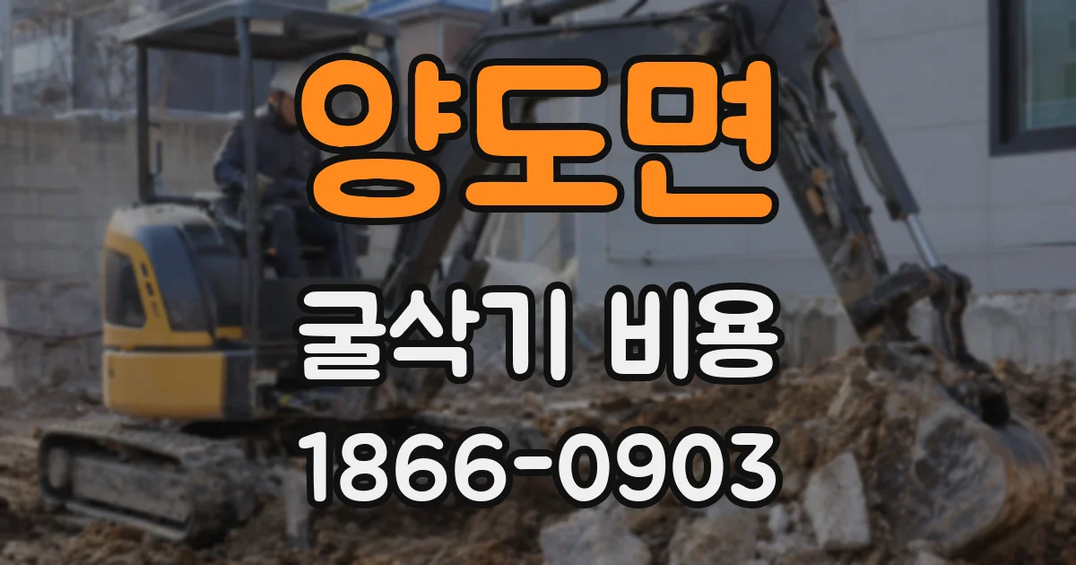 양도면 굴삭기 비용