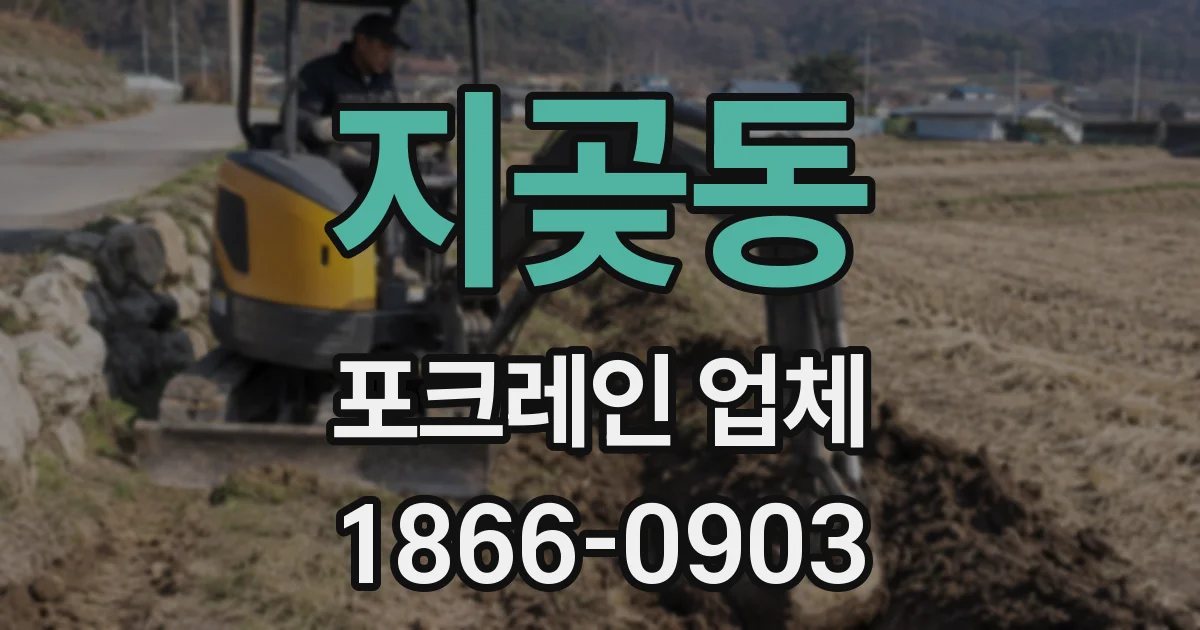 지곶동 포크레인 업체