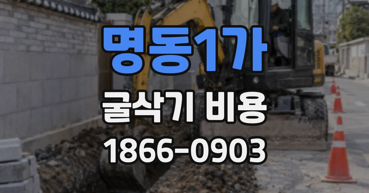 명동1가 굴삭기 비용