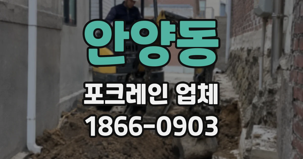 안양동 포크레인 업체