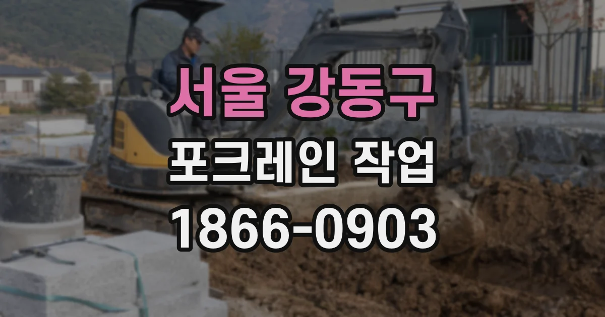 서울 강동구 포크레인 작업