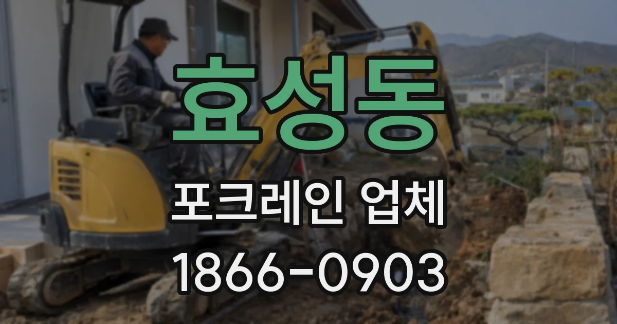 효성동 포크레인 업체