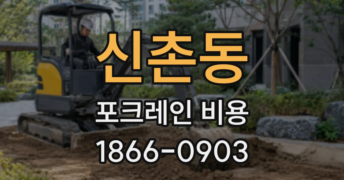 신촌동 포크레인 비용