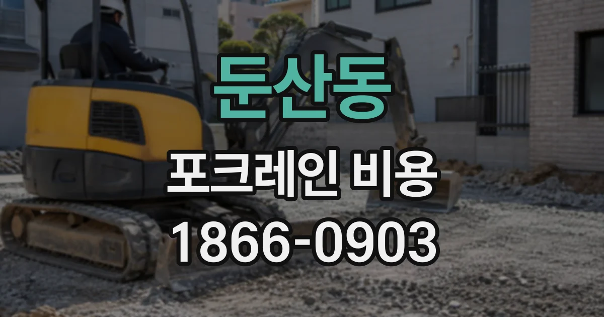 둔산동 포크레인비용