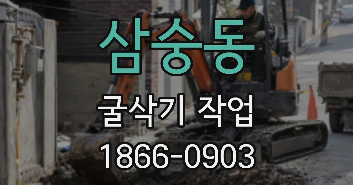삼숭동 굴삭기 작업
