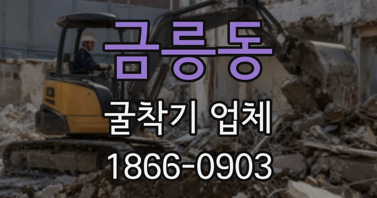 금릉동 굴착기 업체