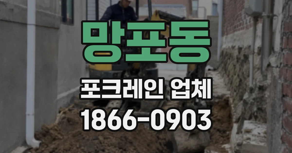망포동 포크레인 업체