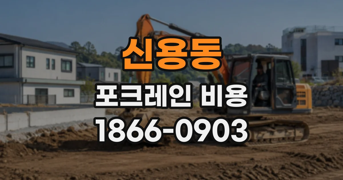 신용동 포크레인비용