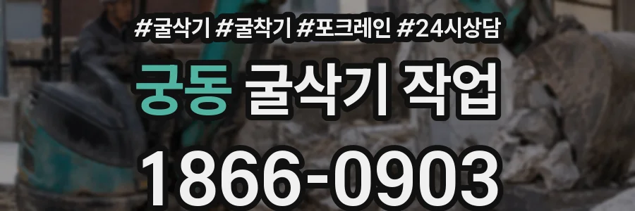 궁동 굴삭기 작업