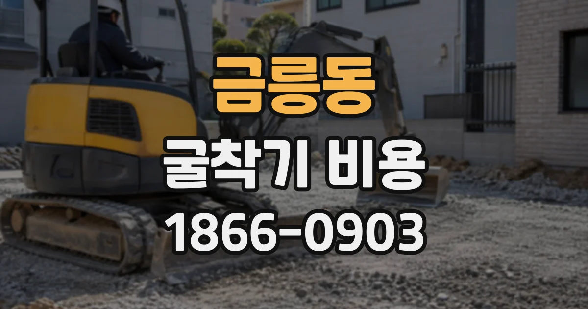 금릉동 굴착기비용