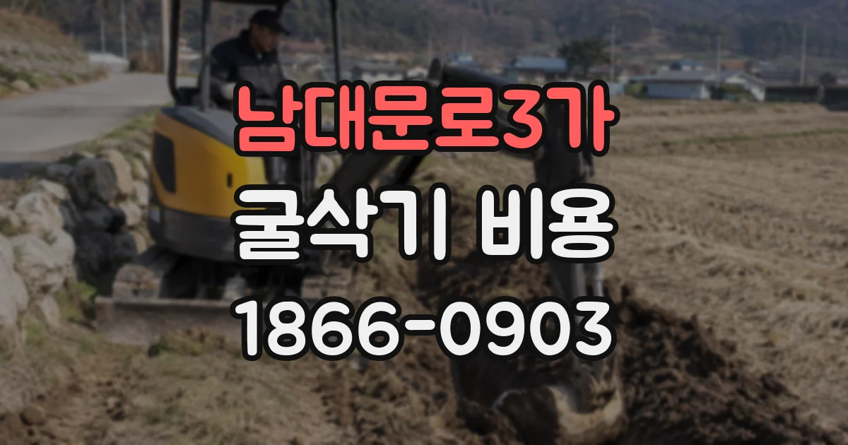 남대문로3가 굴삭기 비용