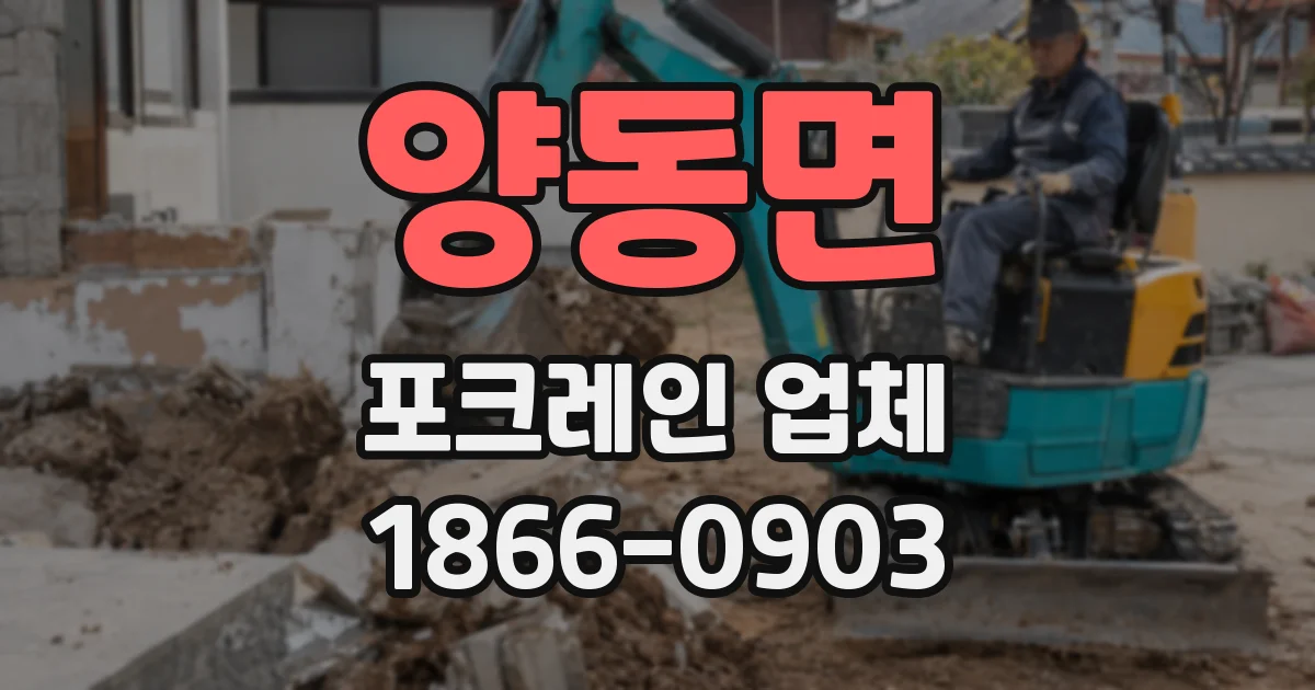 양동면 포크레인 업체