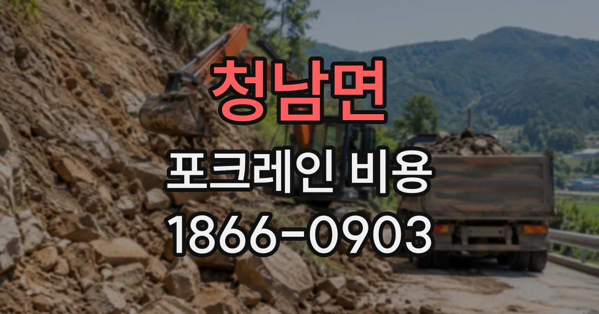청남면 포크레인비용