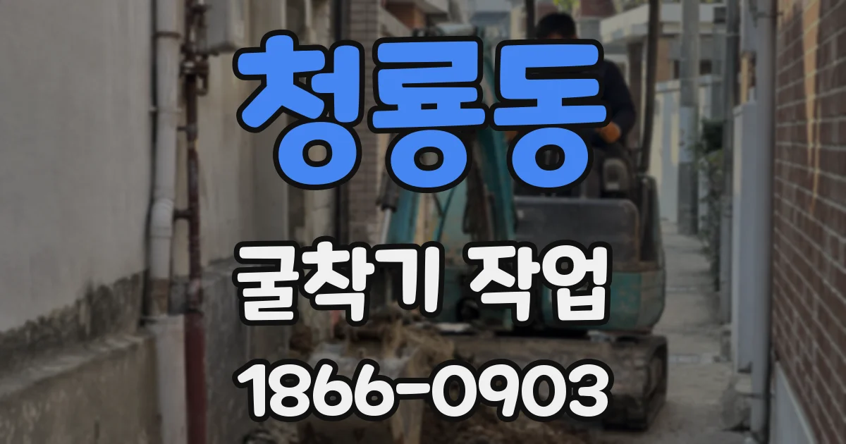 청룡동 굴착기 작업