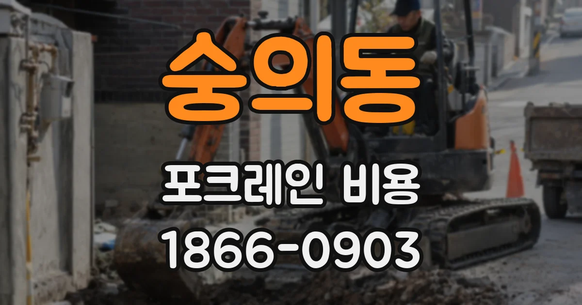 숭의동 포크레인 비용