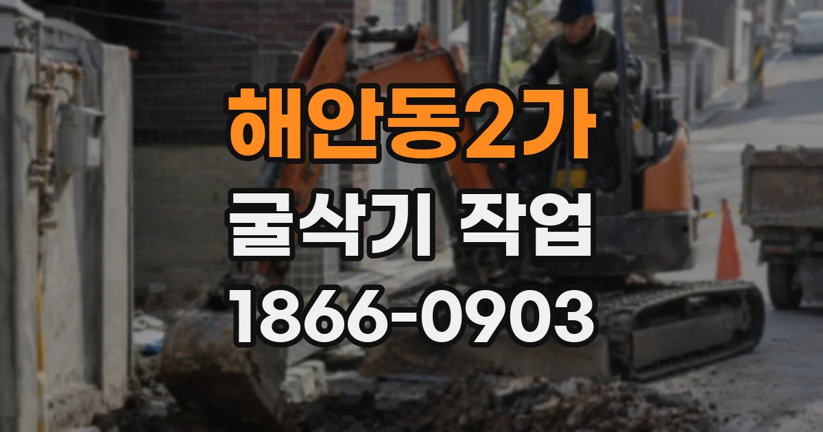해안동2가 굴삭기 작업