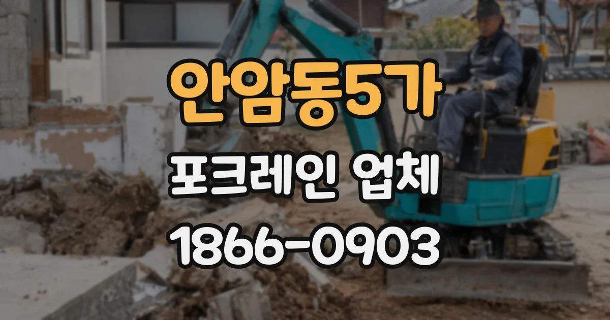 안암동5가 포크레인 업체