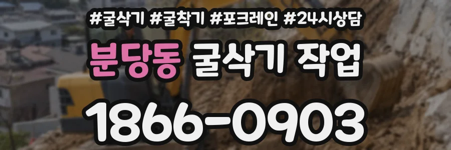 분당동 굴삭기 작업