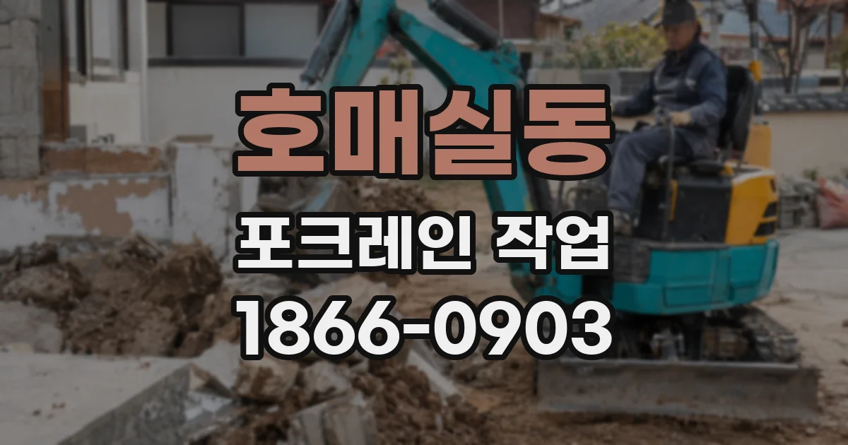 호매실동 포크레인 작업