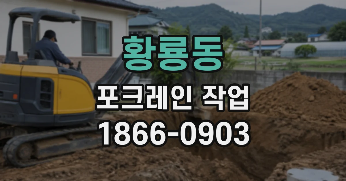 황룡동 포크레인작업