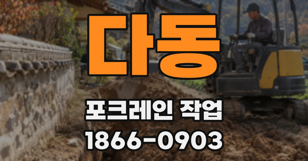 다동 포크레인 작업