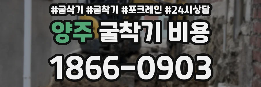 양주 굴착기 비용