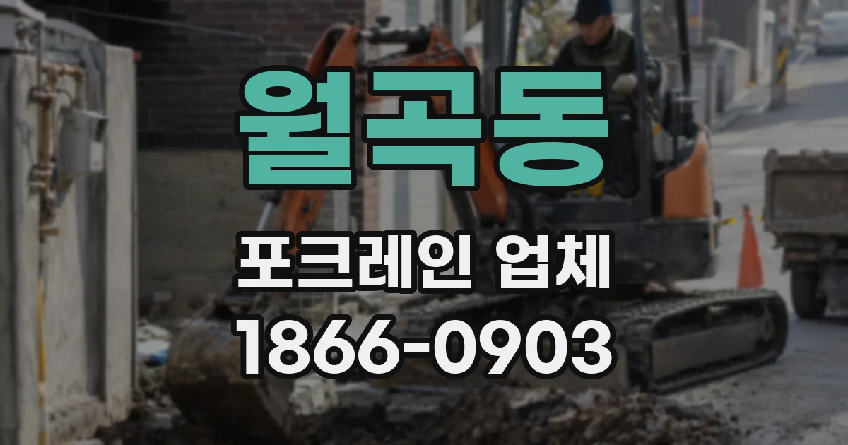 월곡동 포크레인 업체