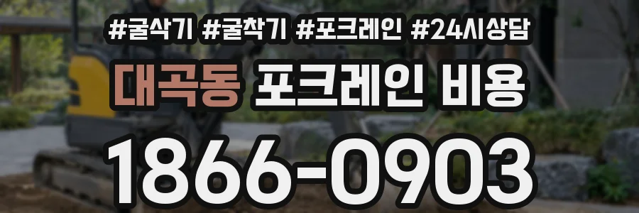 대곡동 포크레인 비용