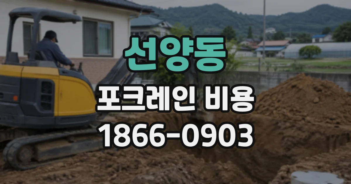 선양동 포크레인비용