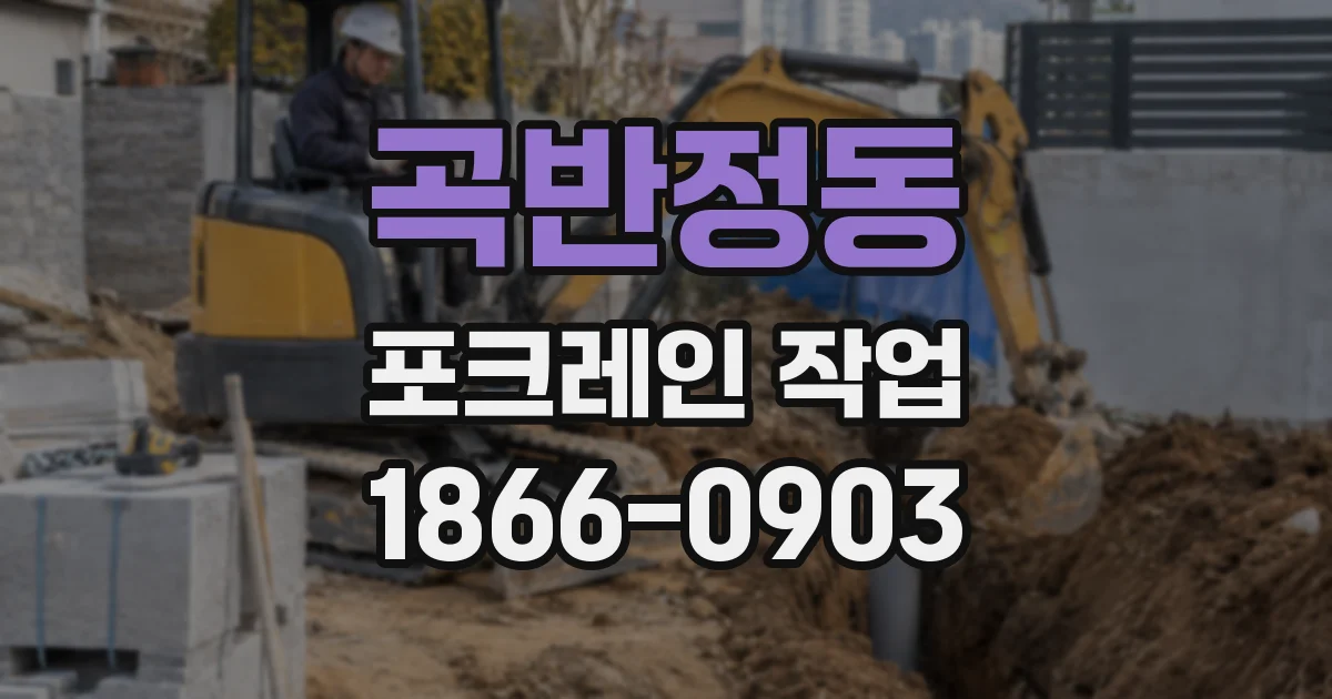 곡반정동 포크레인 작업