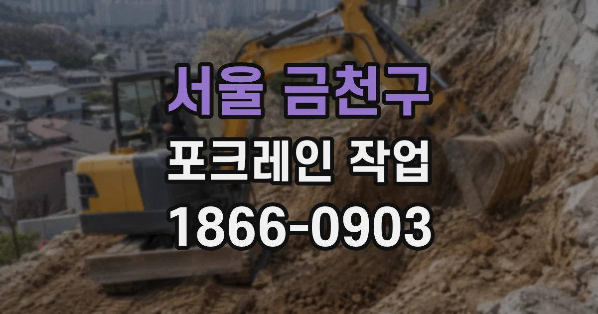 서울 금천구 포크레인 작업