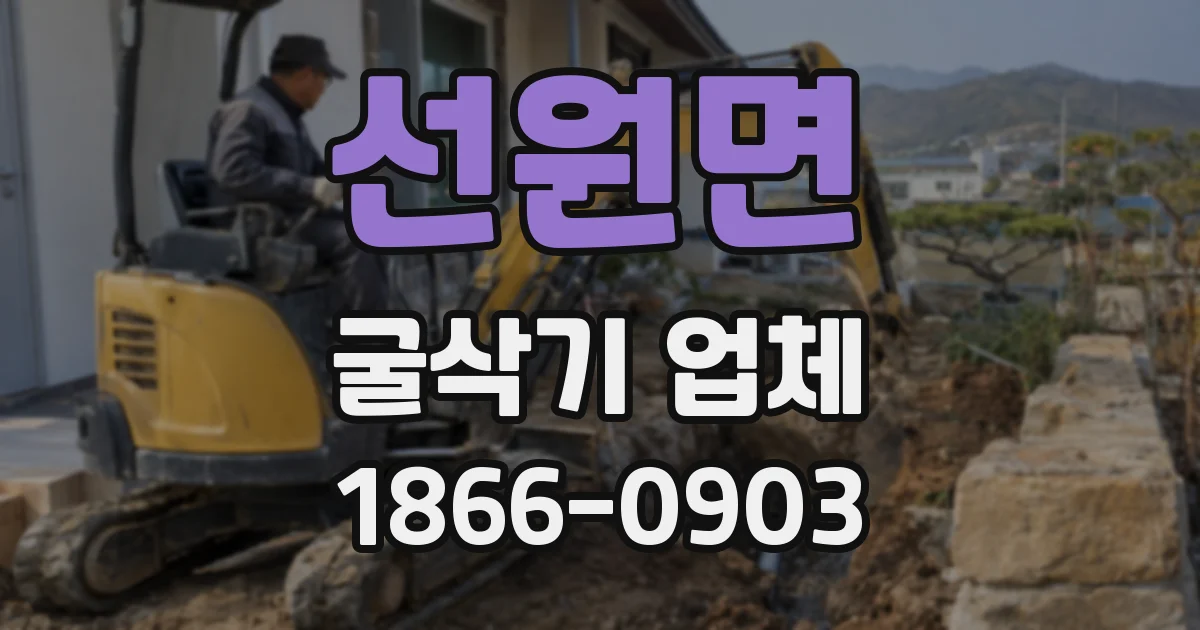 선원면 굴삭기 업체